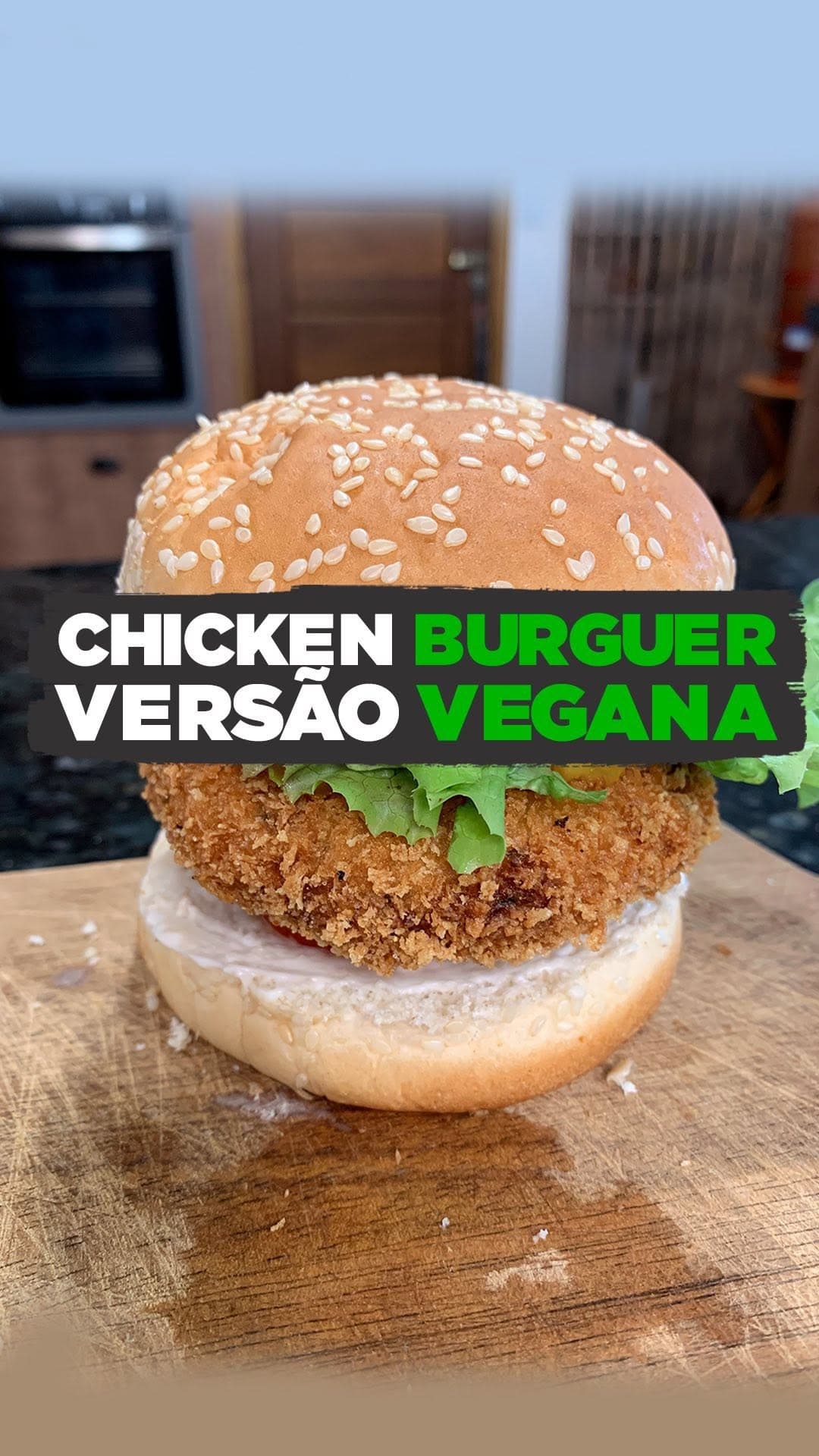 Hambúrguer de Grão-de-Bico Empanado
